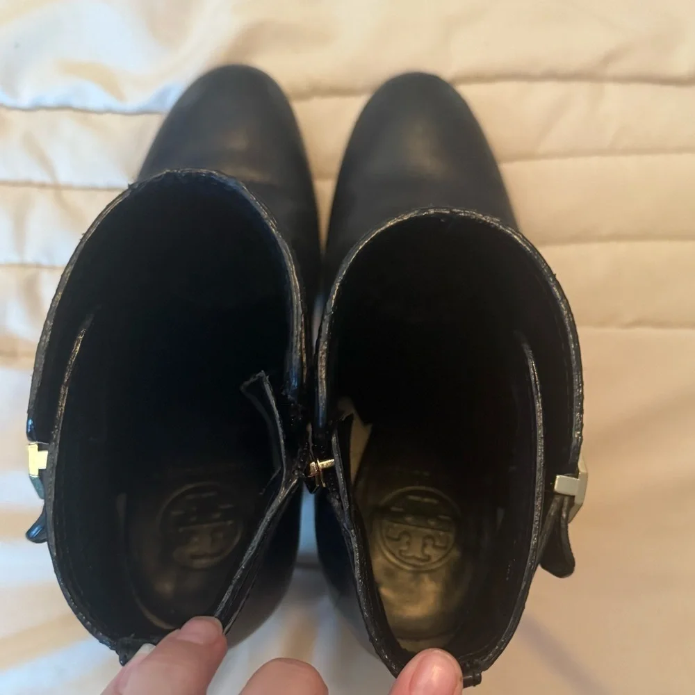 Tory Burch Black Leather Heeled Boots